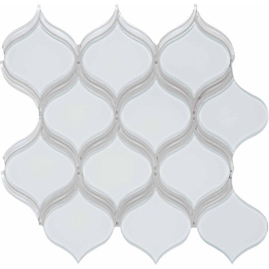 Crossville 12" x 12" Elements Glass Posh Gloss Glass Arabesque Mosaic