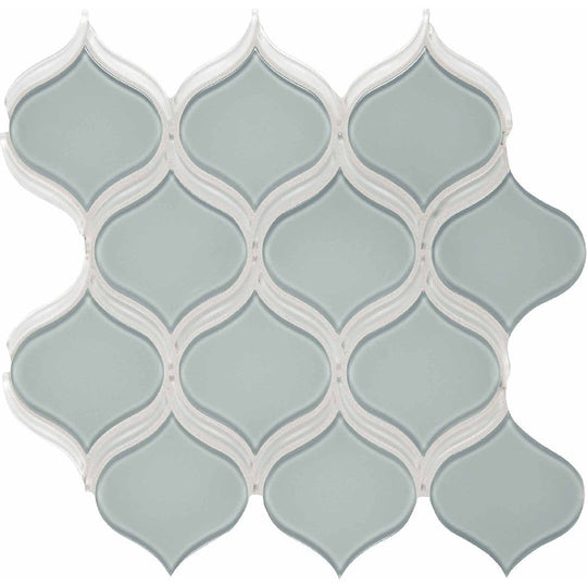 Crossville 12" x 12" Elements Glass Posh Gloss Glass Arabesque Mosaic
