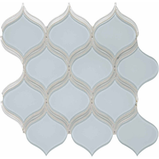 Crossville 12" x 12" Elements Glass Posh Gloss Glass Arabesque Mosaic