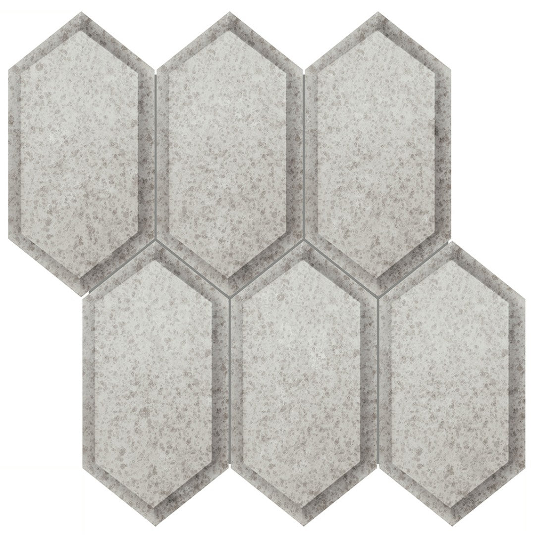 Crossville 12" x 12" Obsidian Gloss Antique Mirror Glass Crystal Hexagon Mosaic