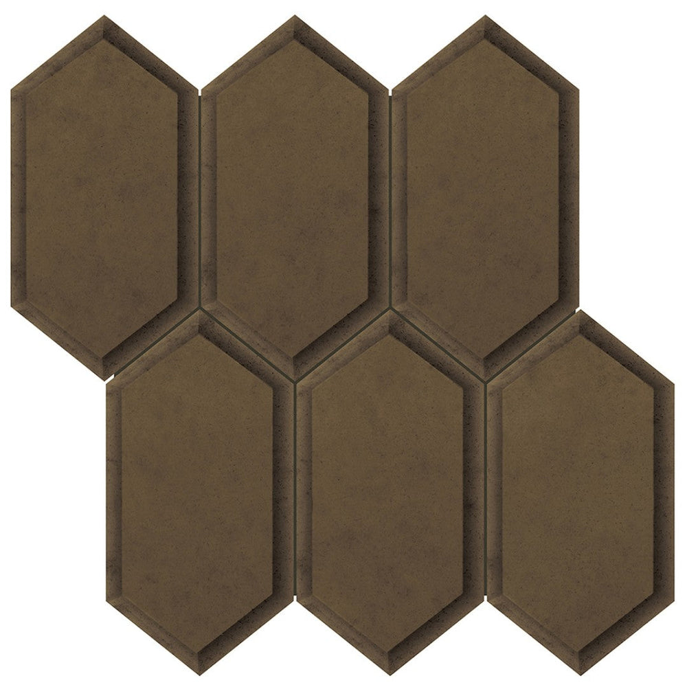 Crossville 12" x 12" Obsidian Gloss Antique Mirror Glass Crystal Hexagon Mosaic
