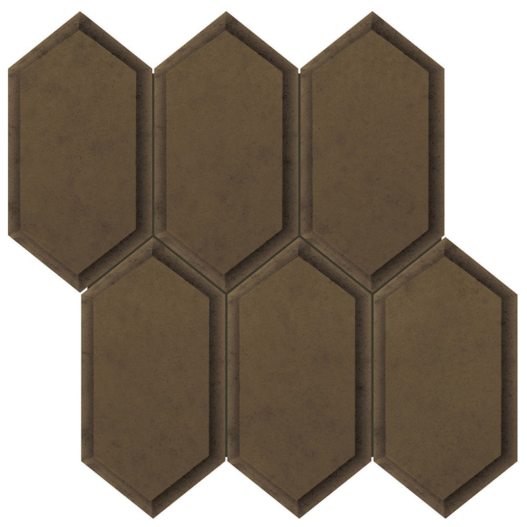 Crossville 12" x 12" Obsidian Gloss Antique Mirror Glass Crystal Hexagon Mosaic