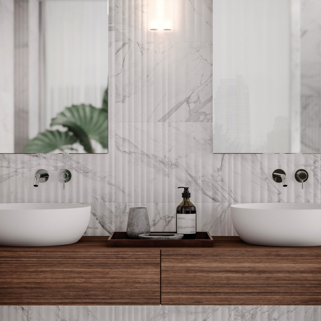 Crossville-Studios-12-x-36-Raffino-Rectified-Matte-Alto-Deco-Ceramic-Wall-Tile-Bianco-Vita