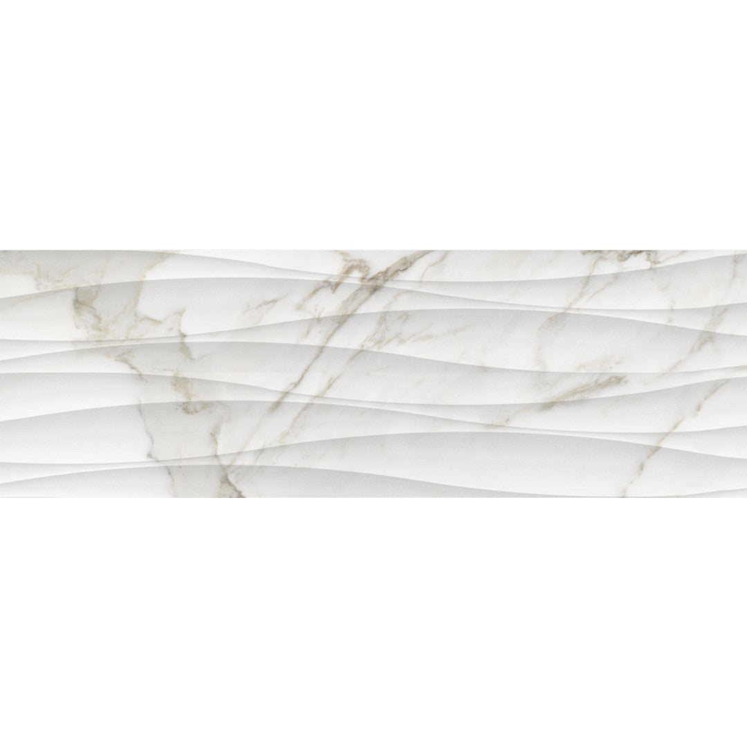 Crossville Studios 12" x 36" Raffino Rectified Matte Curva Deco Ceramic Wall Tile