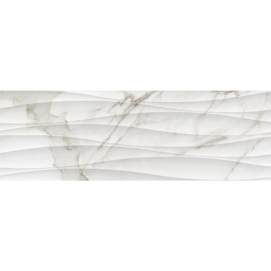 Crossville Studios 12" x 36" Raffino Rectified Matte Curva Deco Ceramic Wall Tile