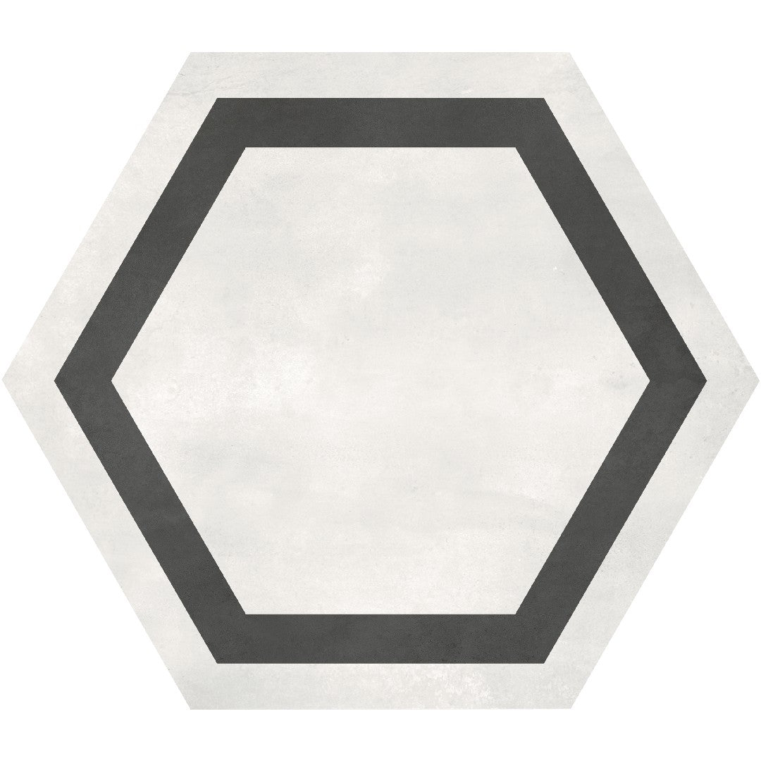 Crossville 7" x 8" Form Matte Porcelain Framed Hexagon Tile