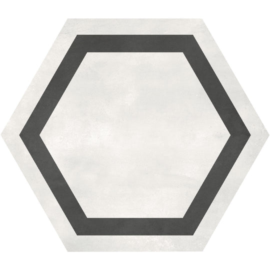 Crossville 7" x 8" Form Matte Porcelain Framed Hexagon Tile