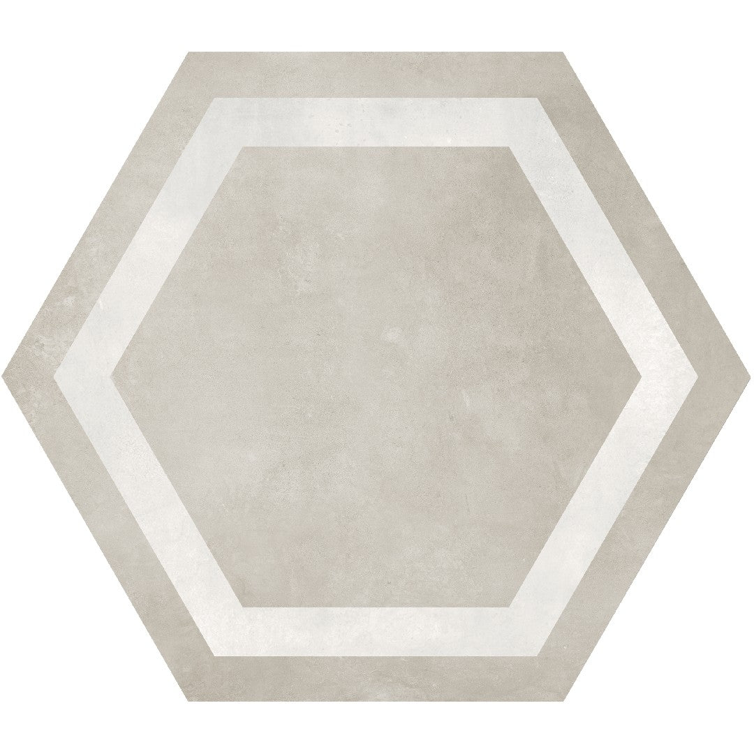 Crossville 7" x 8" Form Matte Porcelain Framed Hexagon Tile
