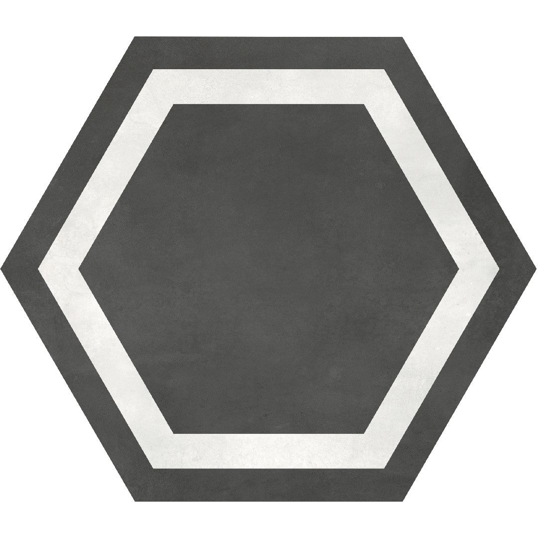 Crossville 7" x 8" Form Matte Porcelain Framed Hexagon Tile