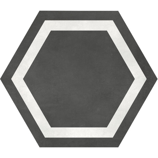 Crossville 7" x 8" Form Matte Porcelain Framed Hexagon Tile