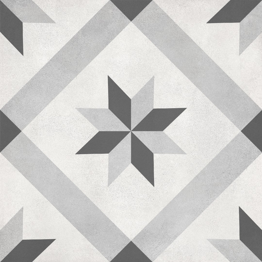 Crossville 8" x 8" Form Matte Porcelain Compass Deco Tile