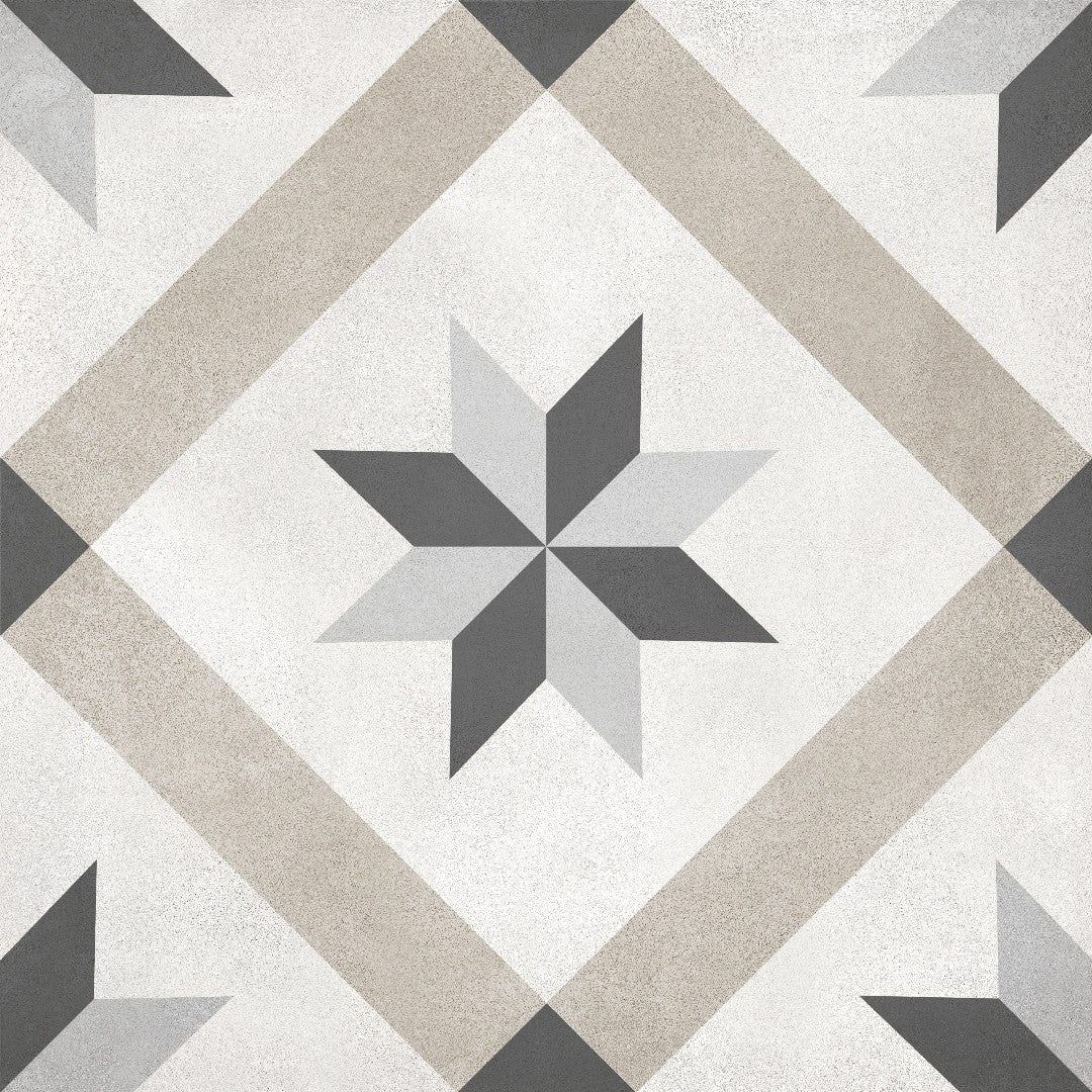 Crossville 8" x 8" Form Matte Porcelain Compass Deco Tile