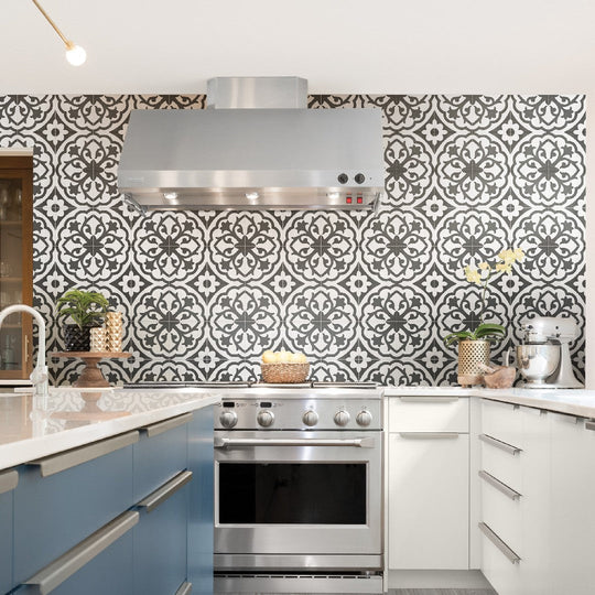 Crossville-8-x-8-Form-Matte-Porcelain-Lotus-Deco-Tile-Monochrome