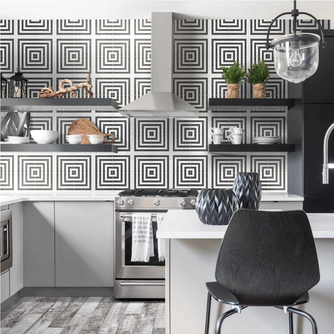 Crossville-8-x-8-Form-Matte-Porcelain-Geo-Deco-Tile-Monochrome