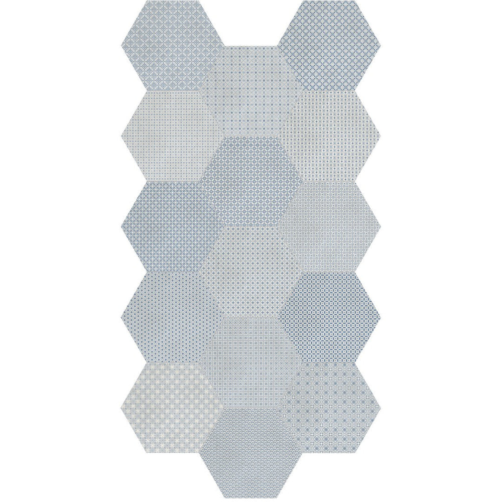 Crossville-Studios-8.5-x-10-Tapestri-Matte-Hexagon-Deco-Porcelain-Tile-Denim-Blend