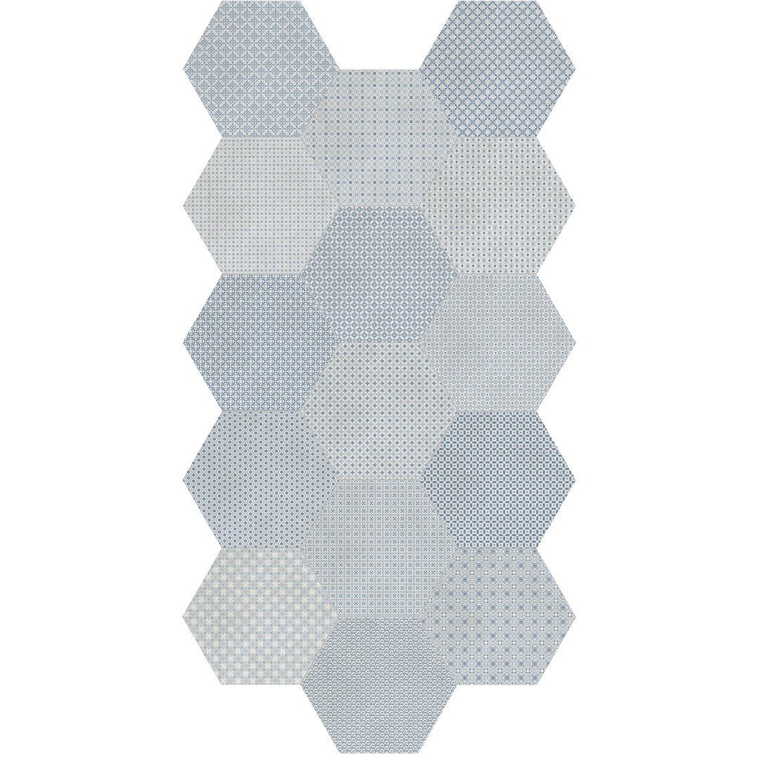 Crossville-Studios-8.5-x-10-Tapestri-Matte-Hexagon-Deco-Porcelain-Tile-Denim-Blend
