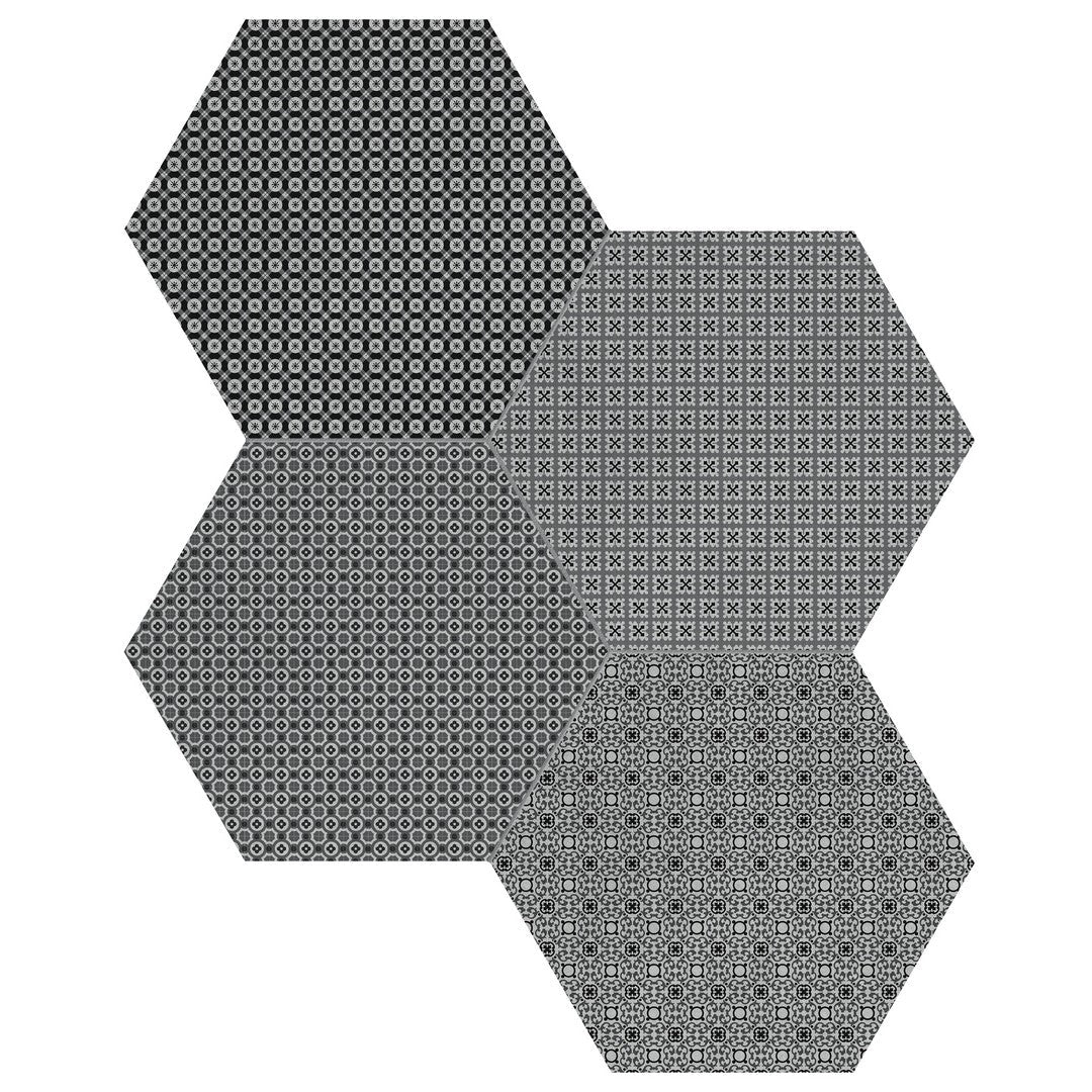 Crossville Studios 8.5" x 10" Tapestri Matte Hexagon Deco Porcelain Tile