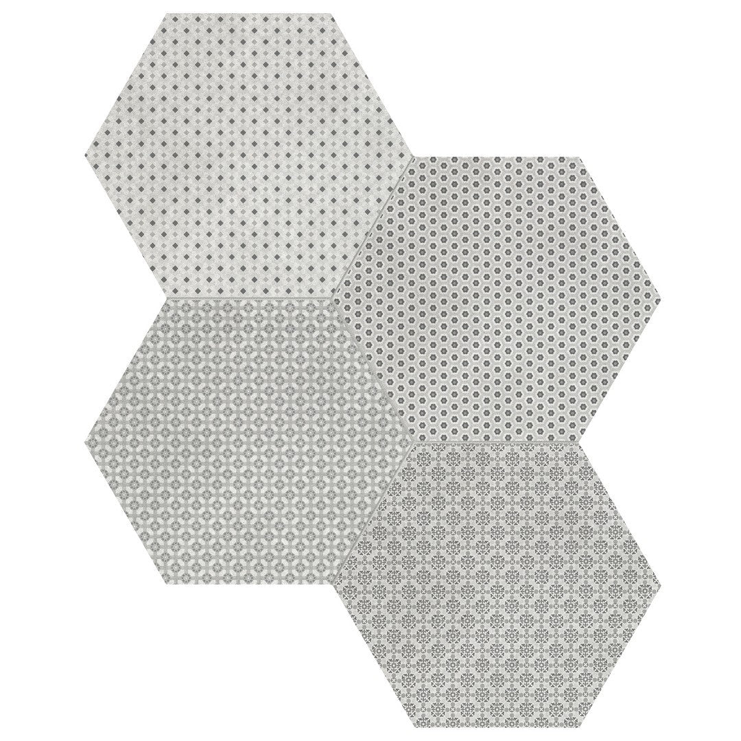 Crossville Studios 8.5" x 10" Tapestri Matte Hexagon Deco Porcelain Tile