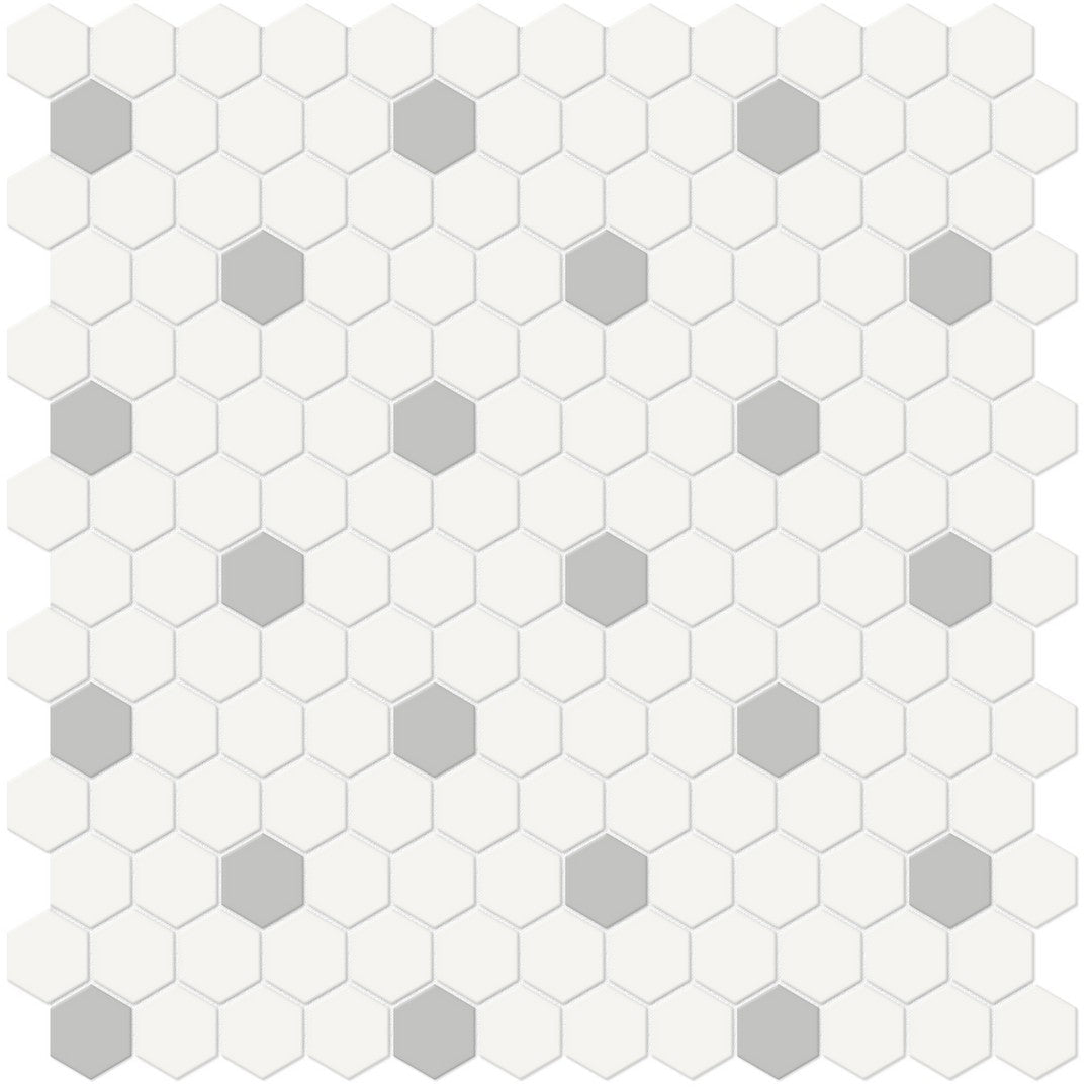 Crossville Studios 12" x 12" Soho Patterned Matte 1" Hexagon Porcelain Mosaic