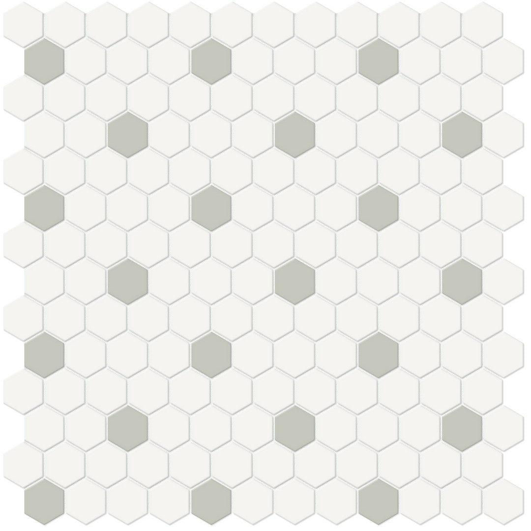 Crossville Studios 12" x 12" Soho Patterned Matte 1" Hexagon Porcelain Mosaic