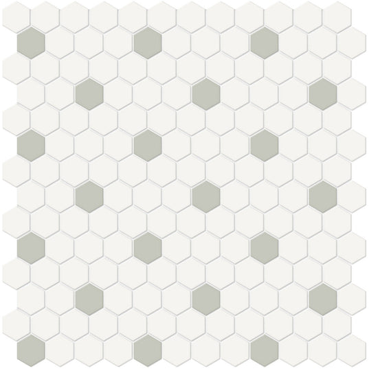 Crossville Studios 12" x 12" Soho Patterned Matte 1" Hexagon Porcelain Mosaic