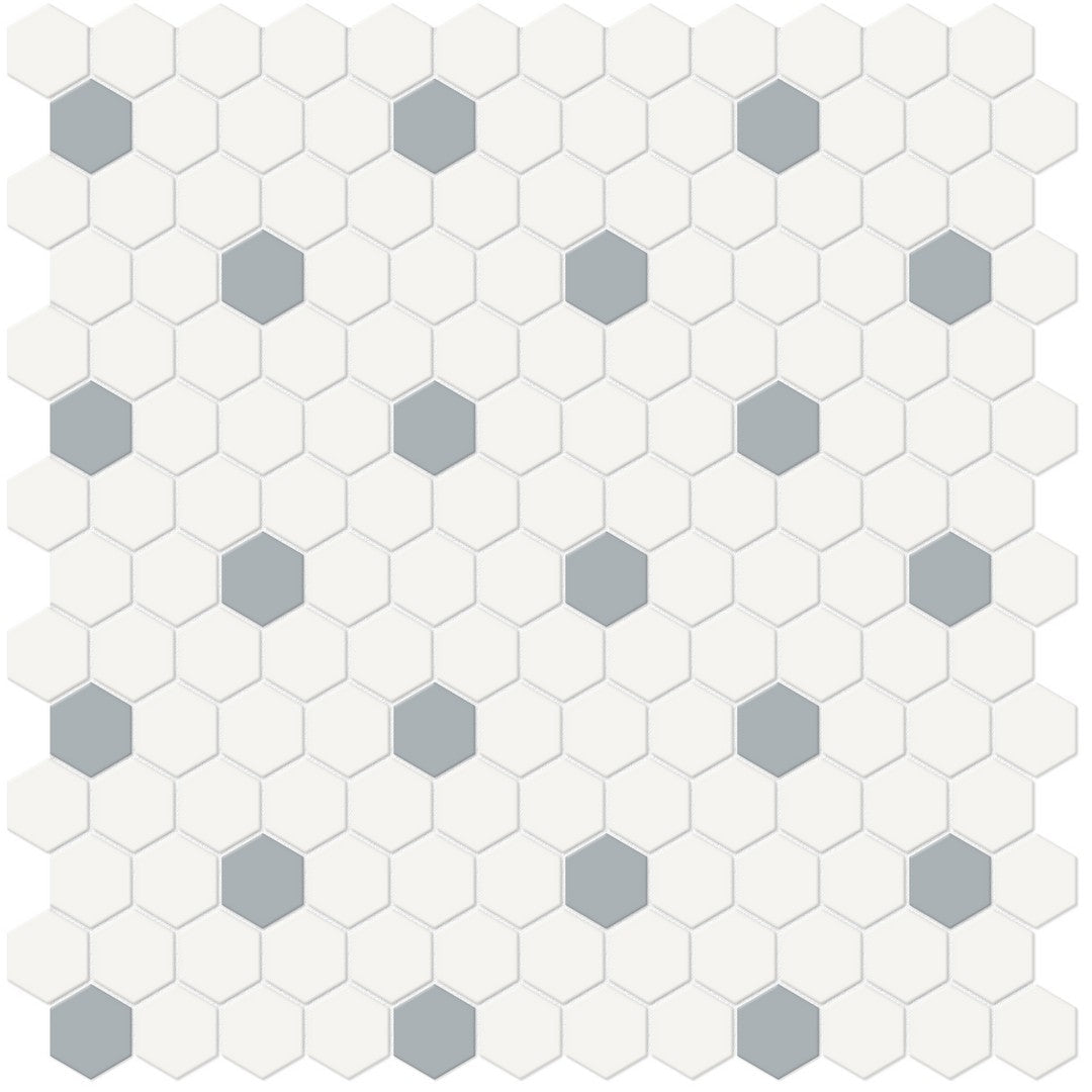 Crossville Studios 12" x 12" Soho Patterned Matte 1" Hexagon Porcelain Mosaic