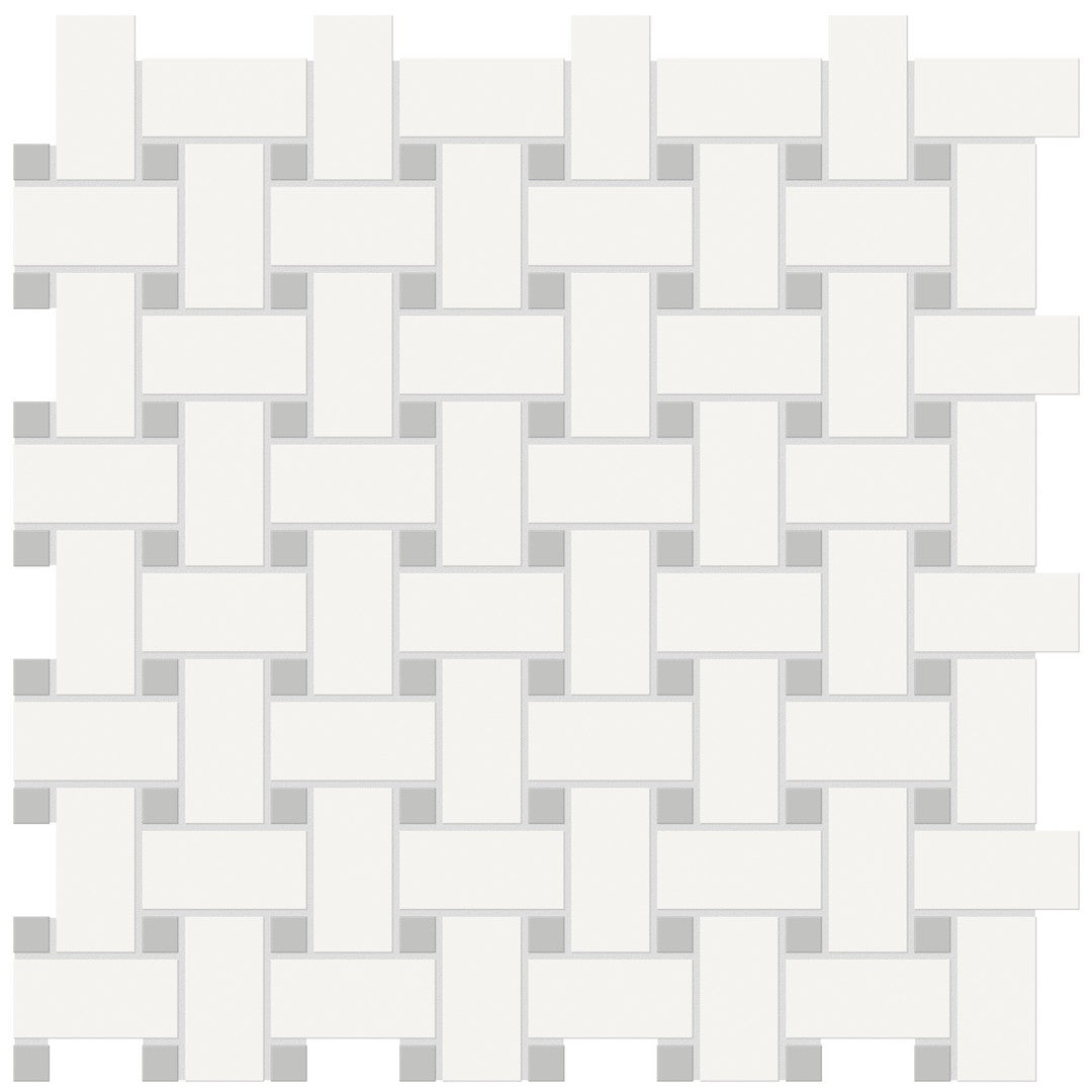 Crossville Studios 12" x 12" Soho Patterned Matte Basketweave Porcelain Mosaic