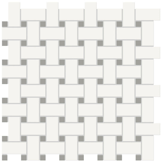 Crossville Studios 12" x 12" Soho Patterned Matte Basketweave Porcelain Mosaic