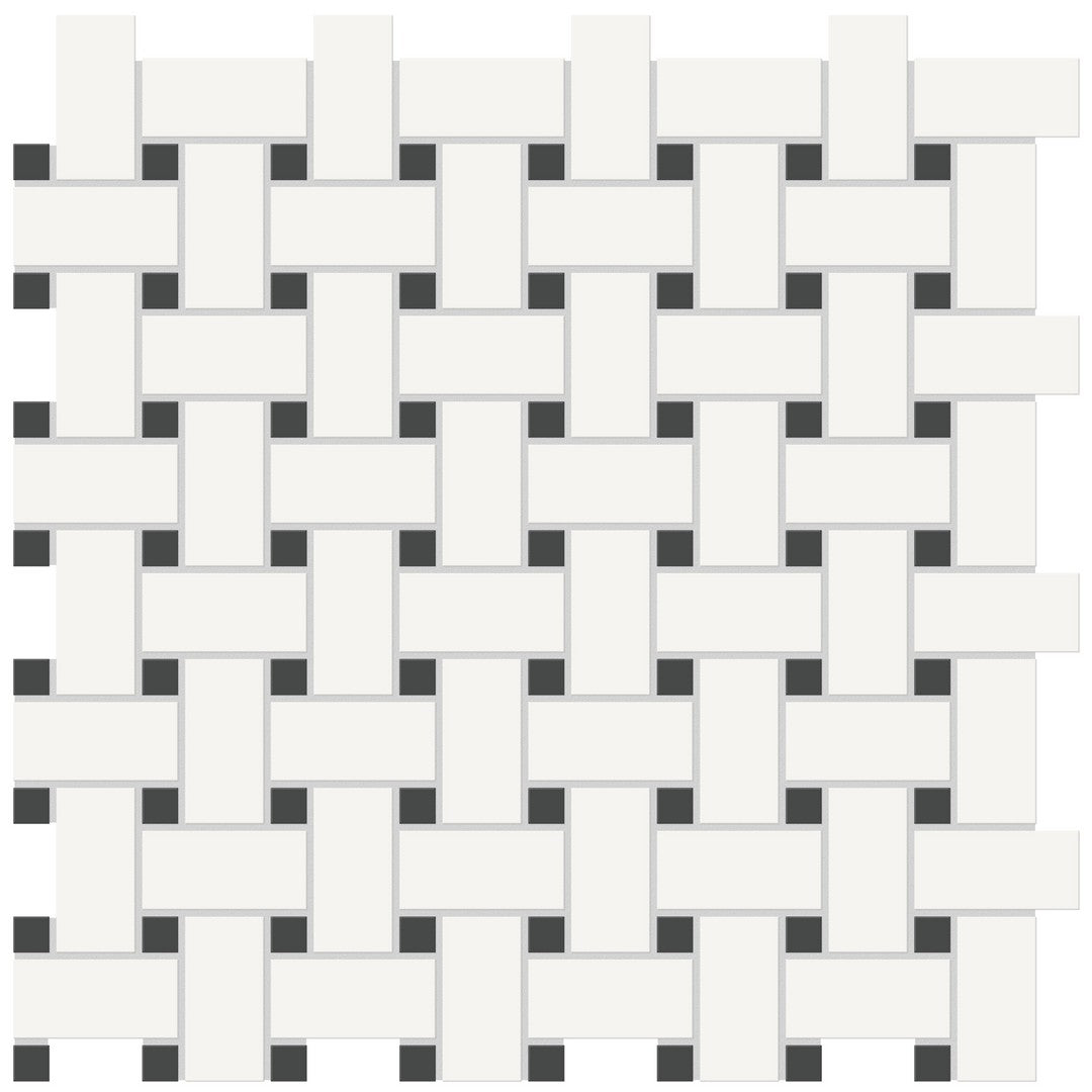 Crossville Studios 12" x 12" Soho Patterned Matte Basketweave Porcelain Mosaic
