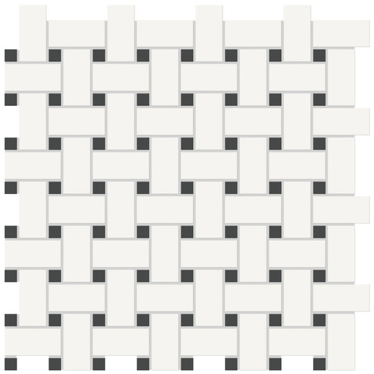 Crossville Studios 12" x 12" Soho Patterned Matte Basketweave Porcelain Mosaic