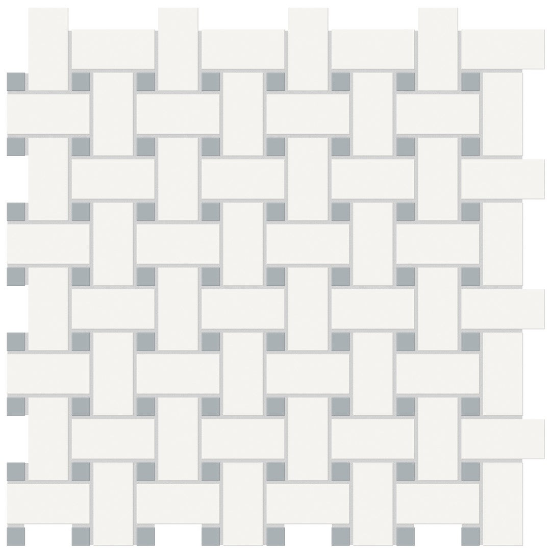 Crossville Studios 12" x 12" Soho Patterned Matte Basketweave Porcelain Mosaic