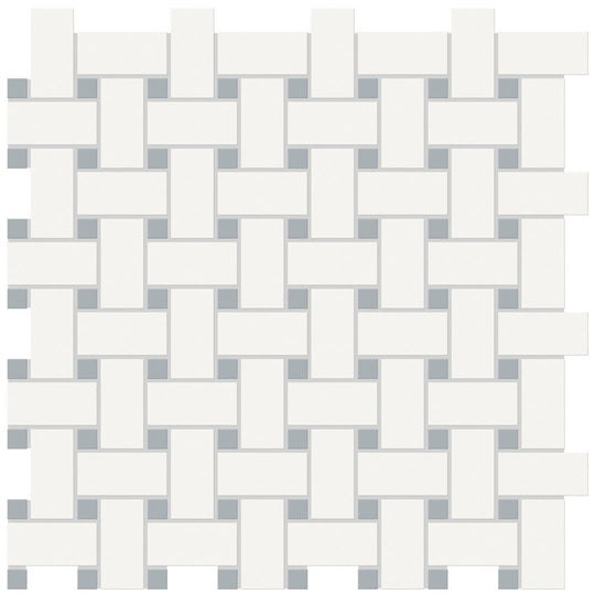 Crossville Studios 12" x 12" Soho Patterned Matte Basketweave Porcelain Mosaic