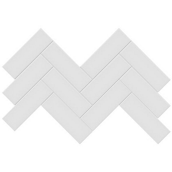 Crossville Studios 8.2" x 16.6" Soho Glazed Glossy 2x6" Herringbone Porcelain Mosaic