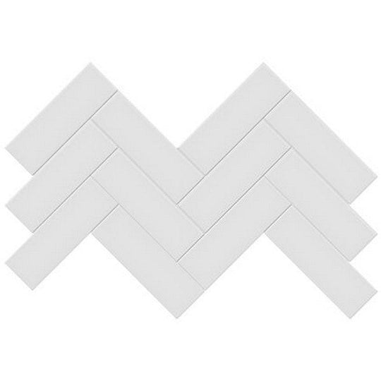 Crossville Studios 8.2" x 16.6" Soho Glazed Glossy 2x6" Herringbone Porcelain Mosaic