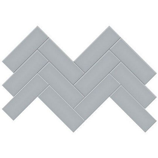 Crossville Studios 8.2" x 16.6" Soho Glazed Glossy 2x6" Herringbone Porcelain Mosaic