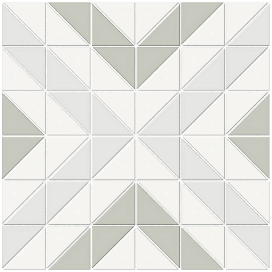 Crossville Studios 10" x 10" Soho Patterned Matte Cubic Porcelain Mosaic