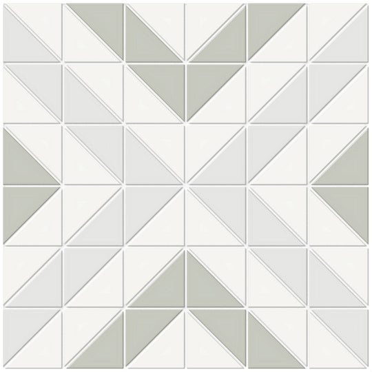 Crossville Studios 10" x 10" Soho Patterned Matte Cubic Porcelain Mosaic