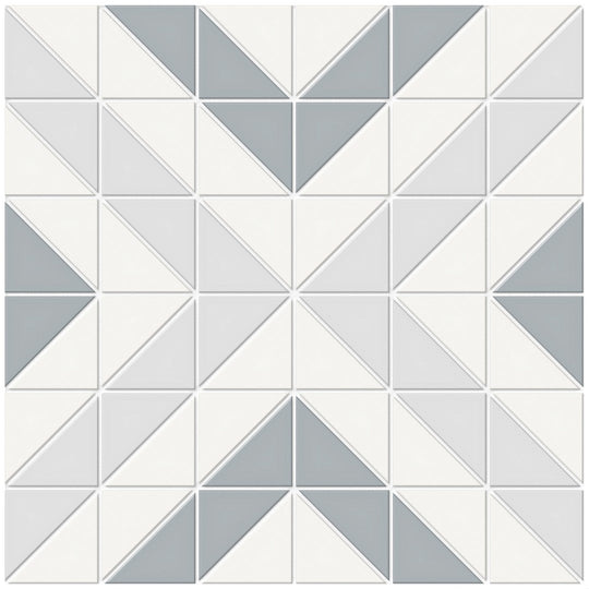Crossville Studios 10" x 10" Soho Patterned Matte Cubic Porcelain Mosaic