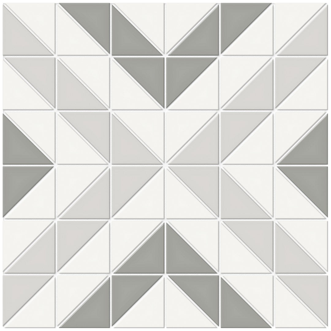 Crossville Studios 10" x 10" Soho Patterned Matte Cubic Porcelain Mosaic