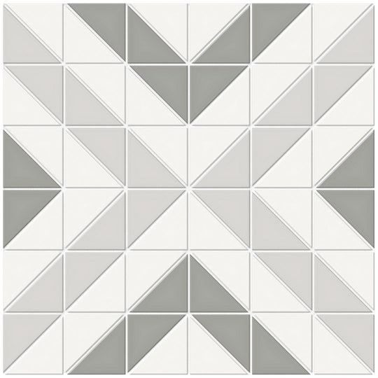 Crossville Studios 10" x 10" Soho Patterned Matte Cubic Porcelain Mosaic