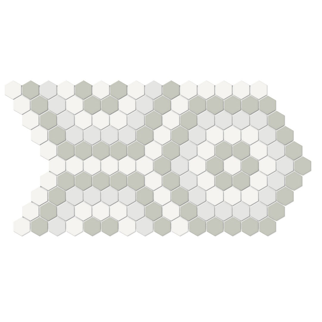 Crossville Studios 8" x 14" Soho Patterned Matte Hexagon Porcelain Mosaic