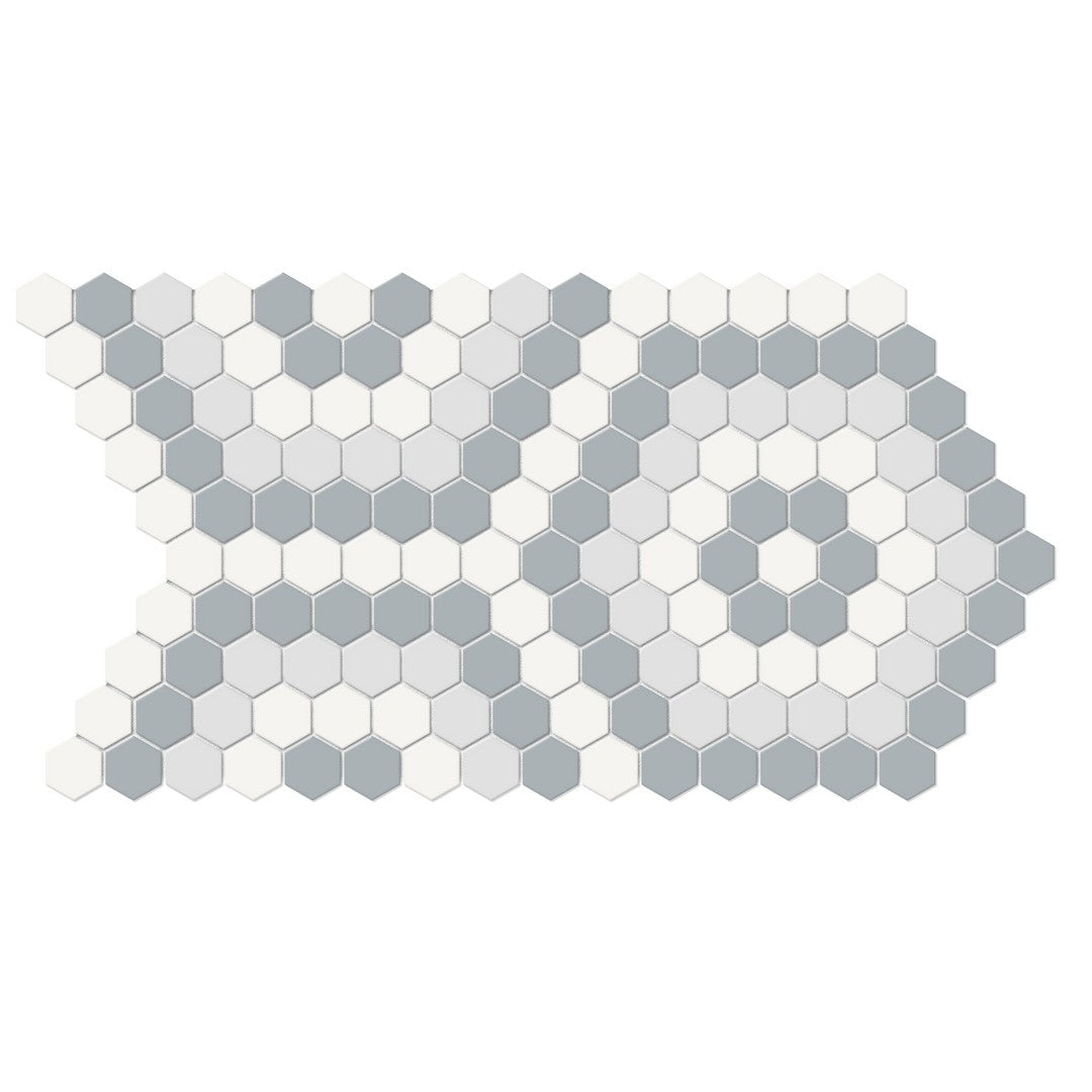 Crossville Studios 8" x 14" Soho Patterned Matte Hexagon Porcelain Mosaic