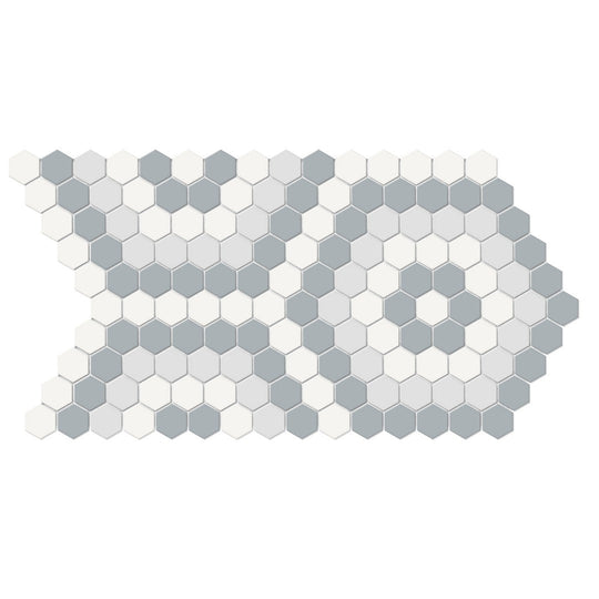 Crossville Studios 8" x 14" Soho Patterned Matte Hexagon Porcelain Mosaic