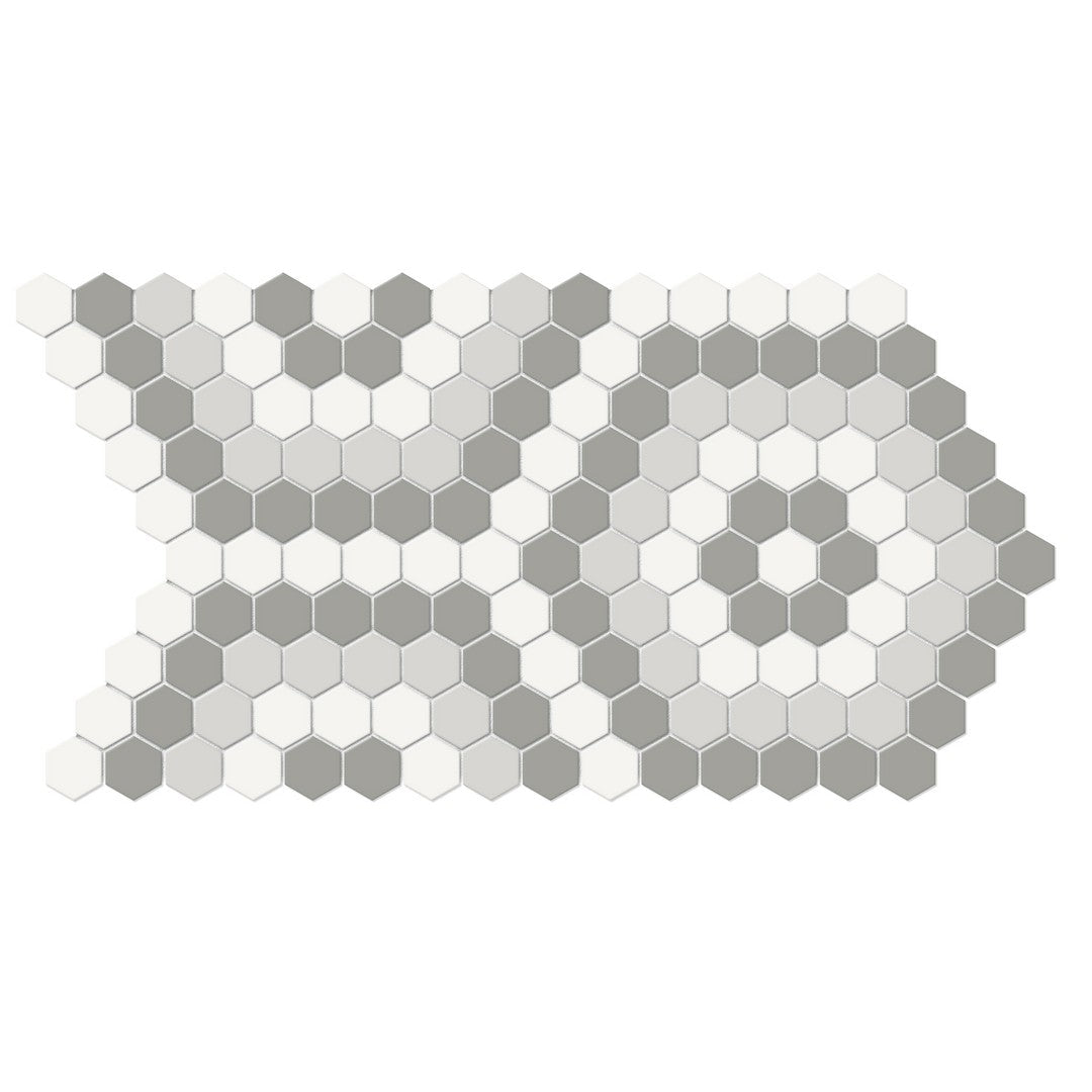 Crossville Studios 8" x 14" Soho Patterned Matte Hexagon Porcelain Mosaic