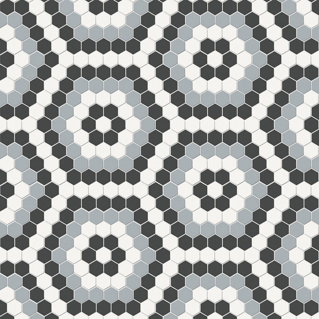 Crossville-Studios-8-x-14-Soho-Patterned-Matte-Hexagon-Porcelain-Mosaic-Dawn-Blend