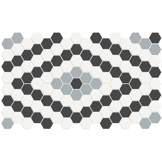 Crossville Studios 8" x 13" Soho Patterned Matte Diamond Porcelain Mosaic