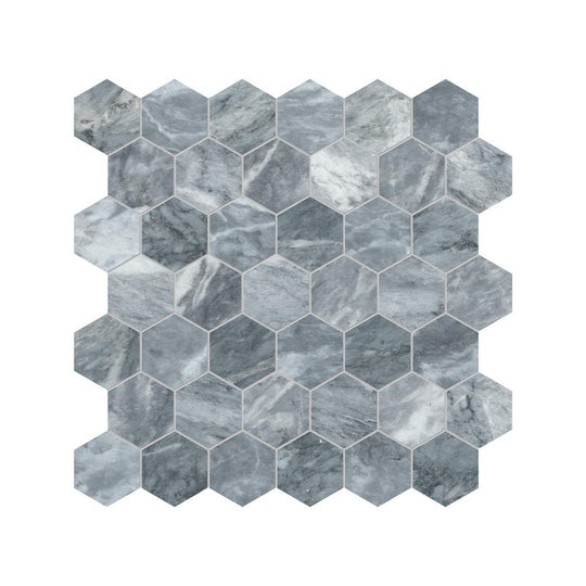 Anatolia 12" x 12" Natural Stone Brushed Marble 2" Hexagon Mosaic