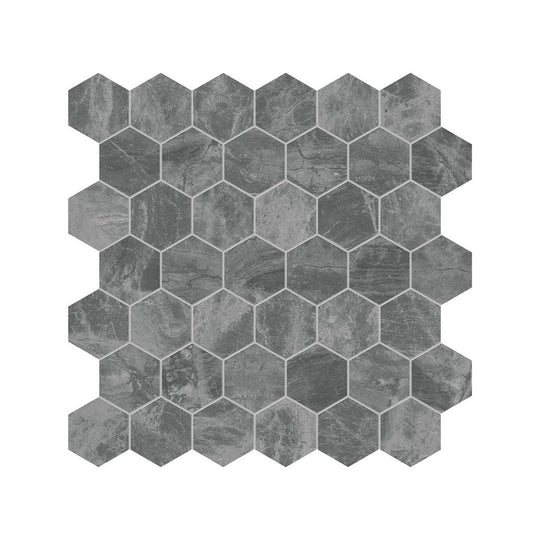 Anatolia 12" x 12" Natural Stone Brushed Marble 2" Hexagon Mosaic