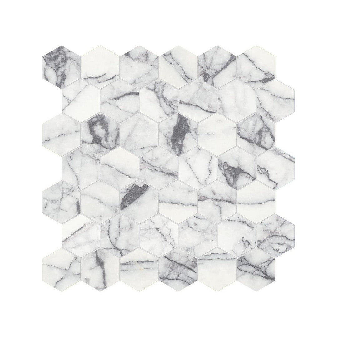 Anatolia 12" x 12" Natural Stone Honed Marble 2" Hexagon Mosaic