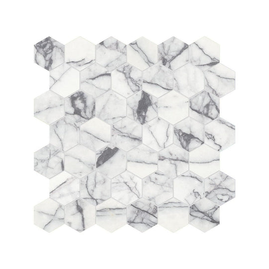 Anatolia 12" x 12" Natural Stone Honed Marble 2" Hexagon Mosaic
